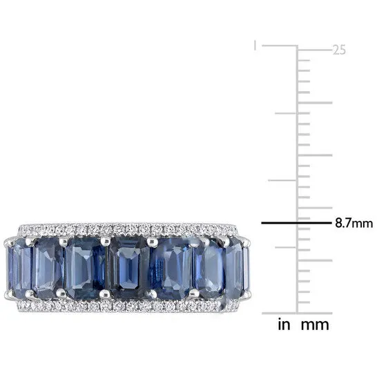 Original Amour 11 78 CT TGW Octagon Light Blue Sapphire and 58 CT TDW Diamond Eternity Ring in 14k White Gold JMS always Rings Original Amour 11 78 CT TGW Octagon Light Blue Sapphire and 58 CT TDW Diamond Eternity Ring in 14k White Gold JMS always Rings