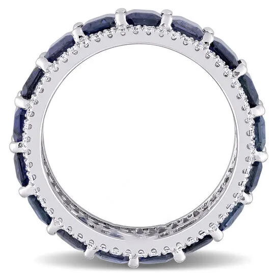 Original Amour 11 78 CT TGW Octagon Light Blue Sapphire and 58 CT TDW Diamond Eternity Ring in 14k White Gold JMS always Rings Original Amour 11 78 CT TGW Octagon Light Blue Sapphire and 58 CT TDW Diamond Eternity Ring in 14k White Gold JMS always Rings