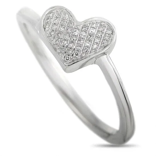 Original LB Exclusive 14K White Gold 009 ct Diamond Heart Ring JMS always Rings Original LB Exclusive 14K White Gold 009 ct Diamond Heart Ring JMS always Rings
