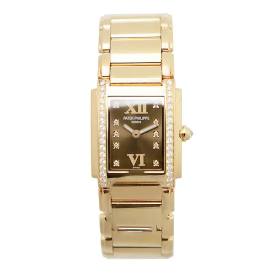 Original Patek Philippe Twenty4 18kt Rose Gold Diamond Chocolate Dial Ladies Watch 490811R JMS always Watches