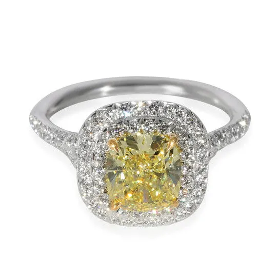 Original PreOwned Tiffany Co Soleste Yellow Diamond Engagement Ring in 18k Gold Platinum 198 JMS always Rings Original PreOwned Tiffany Co Soleste Yellow Diamond Engagement Ring in 18k Gold Platinum 198 JMS always Rings