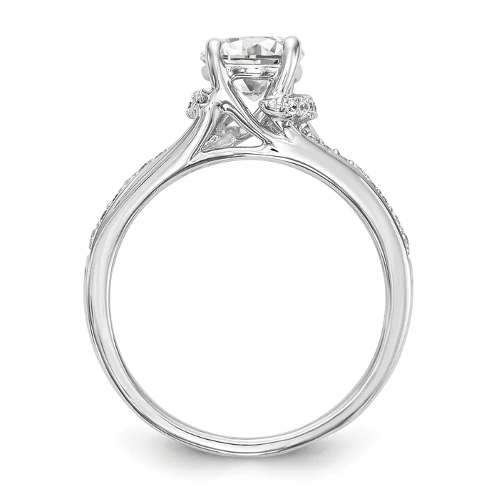 Rings 14k White Gold Diamond Round CZ Criss Cross Engagement Ring Goldiacom
