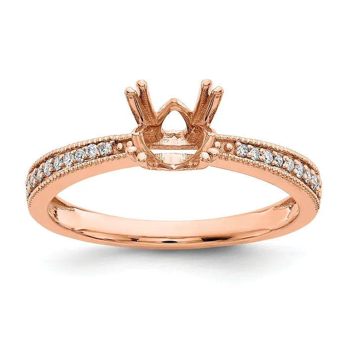 Rings Goldia 100ct CZ Solid Real 14k Rose Polish 1ct Round Engagement Dia Ring