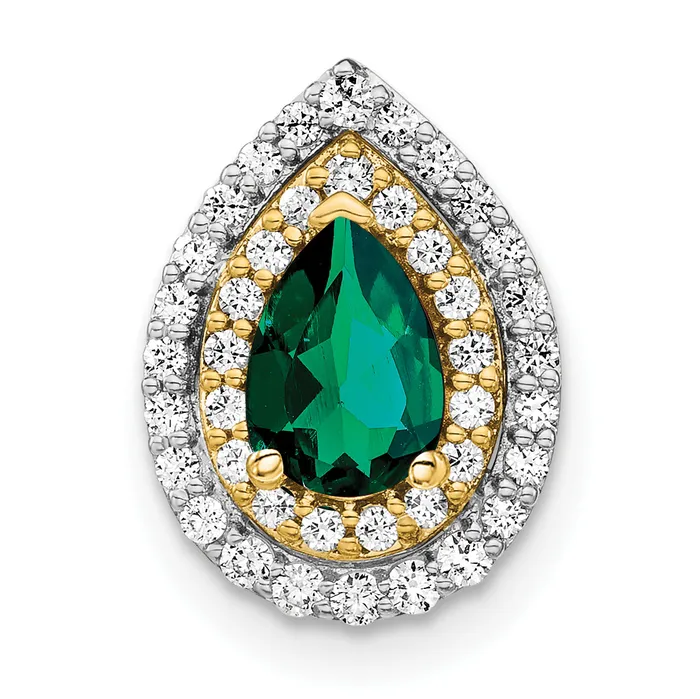 Rings Goldia 14k Twotone Two Tone 12 Ct Lab Grown Diamond VSSI G and Lab Created Emerald Chain Slide Pendant Rings Goldia 14k Twotone Two Tone 12 Ct Lab Grown Diamond VSSI G and Lab Created Emerald Chain Slide Pendant