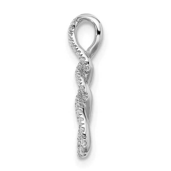 Rings Goldia 14k White Gold Real Diamond Twist Chain Slide