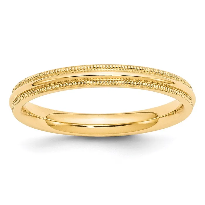 Rings Goldia Solid 10K Yellow Gold 3mm Milgrain Comfort Fit MensWomens Wedding Band Ring Size 13