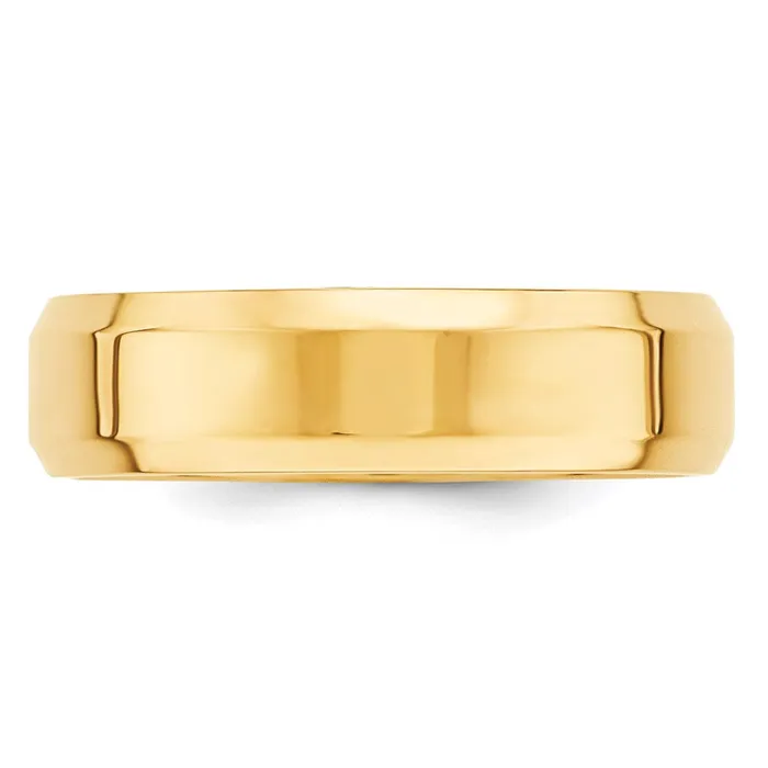 Rings Goldia Solid 10K Yellow Gold 6mm Bevel Edge Comfort Fit MensWomens Wedding Band Ring Size 12