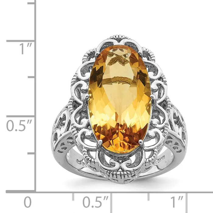 Rings Goldia Sterling Silver Rhodium Citrine Ring