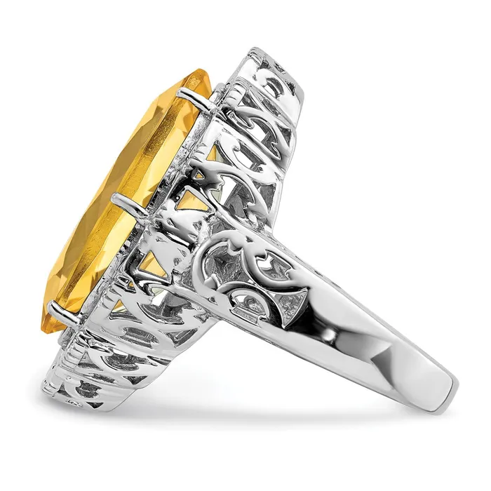Rings Goldia Sterling Silver Rhodium Citrine Ring