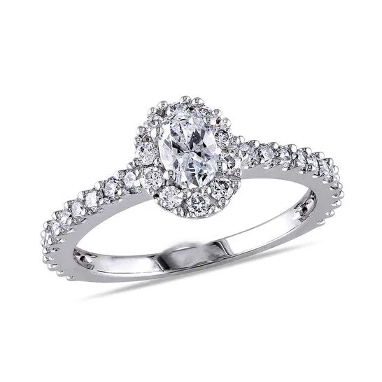 Rings JMS always Original 1 CT Oval and Round Diamonds TW Fashion Ring 14k White Gold GH I1I2 IGL Certification Rings JMS always Original 1 CT Oval and Round Diamonds TW Fashion Ring 14k White Gold GH I1I2 IGL Certification