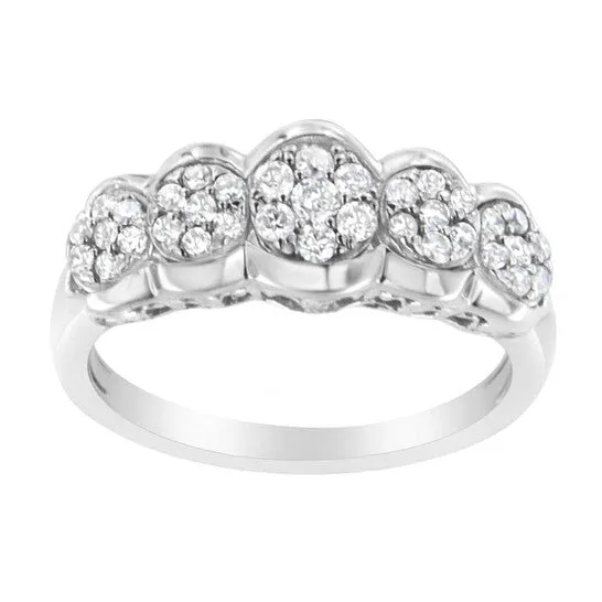 Rings JMS always Original Haus of Brilliance 925 Sterling Silver 12 cttw LabGrown Diamond 5 Flower Ring FG Color VS2SI1 Clarity Size 7 Rings JMS always Original Haus of Brilliance 925 Sterling Silver 12 cttw LabGrown Diamond 5 Flower Ring FG Color VS2SI1 Clarity Size 7