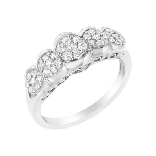 Rings JMS always Original Haus of Brilliance 925 Sterling Silver 12 cttw LabGrown Diamond 5 Flower Ring FG Color VS2SI1 Clarity Size 7 Rings JMS always Original Haus of Brilliance 925 Sterling Silver 12 cttw LabGrown Diamond 5 Flower Ring FG Color VS2SI1 Clarity Size 7