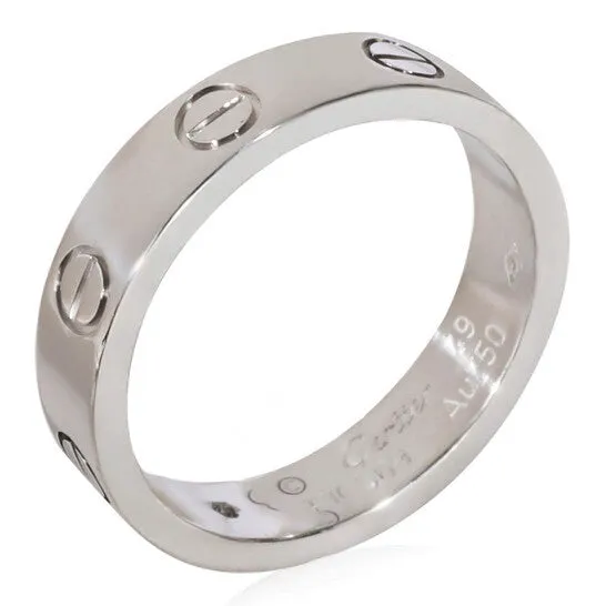 Rings JMS always Original PreOwned Cartier Love Diamond Wedding Band in 18k White Gold 002 CTW Rings JMS always Original PreOwned Cartier Love Diamond Wedding Band in 18k White Gold 002 CTW