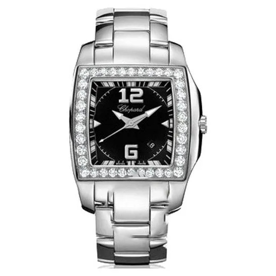 Watches JMS always Original Chopard Two O Ten Black Dial Diamond Bezel Ladies Watch 1084642004