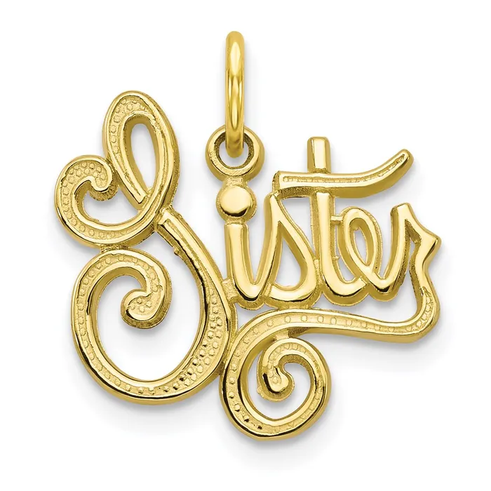 10K SISTER Charm TreasureFineJewelers Charm Necklaces
