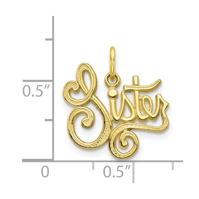 10K SISTER Charm TreasureFineJewelers Charm Necklaces