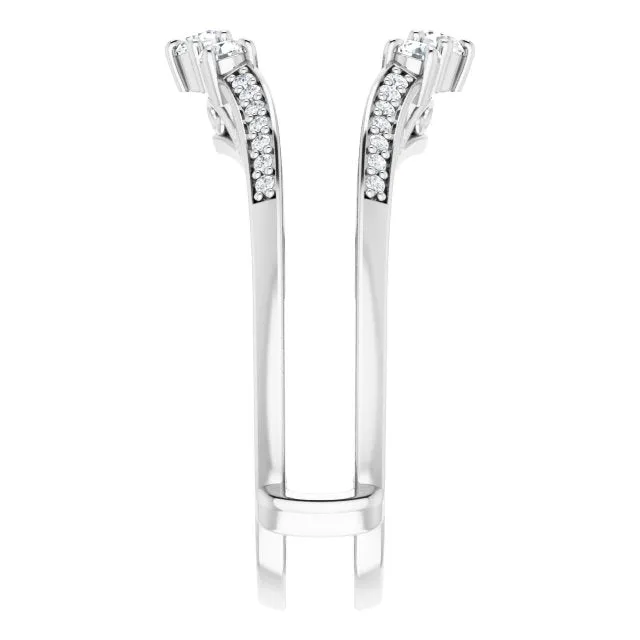 14K White 13 CTW Natural Diamond Ring Guard TreasureFineJeweler Rings