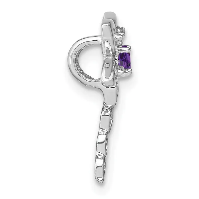 14k White Gold Amethyst and Diamond Dragonfly Chain Slide TreasureFineJewelers Necklaces