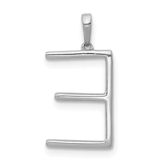 14K White Gold Diamond Letter E Initial Pendant TreasureFineJewelers Necklaces