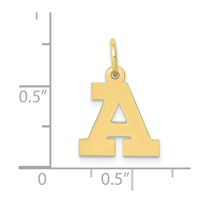 Charm Necklaces 10k Yellow Gold Small Block Initial A Charm TreasureFineJewelers