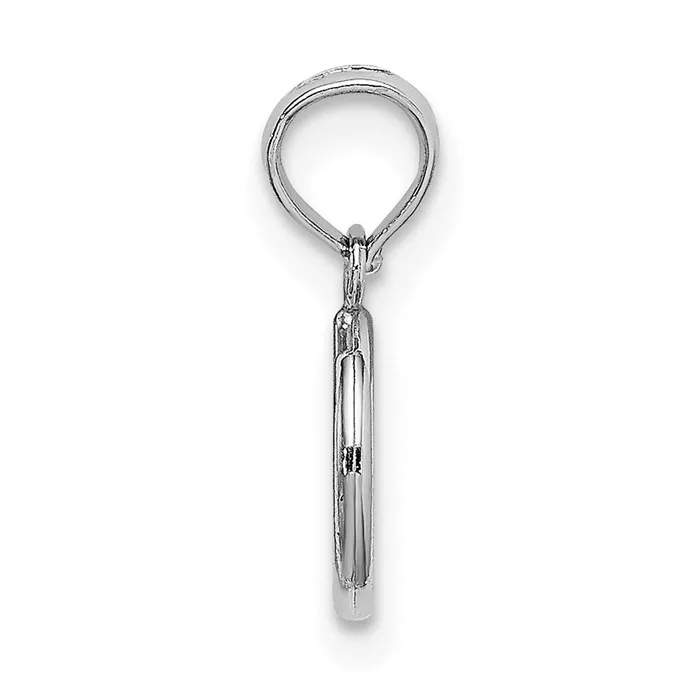 Charm Necklaces 14K White Gold 3D Peace Symbol Charm TreasureFineJewelers