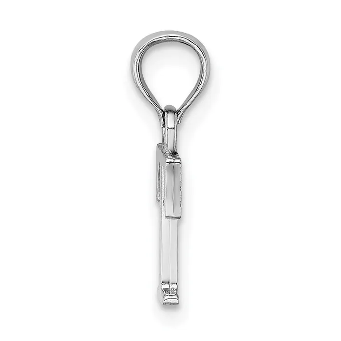 Charm Necklaces TreasureFineJewelers 10K White Gold Polished T Block Initial Charm