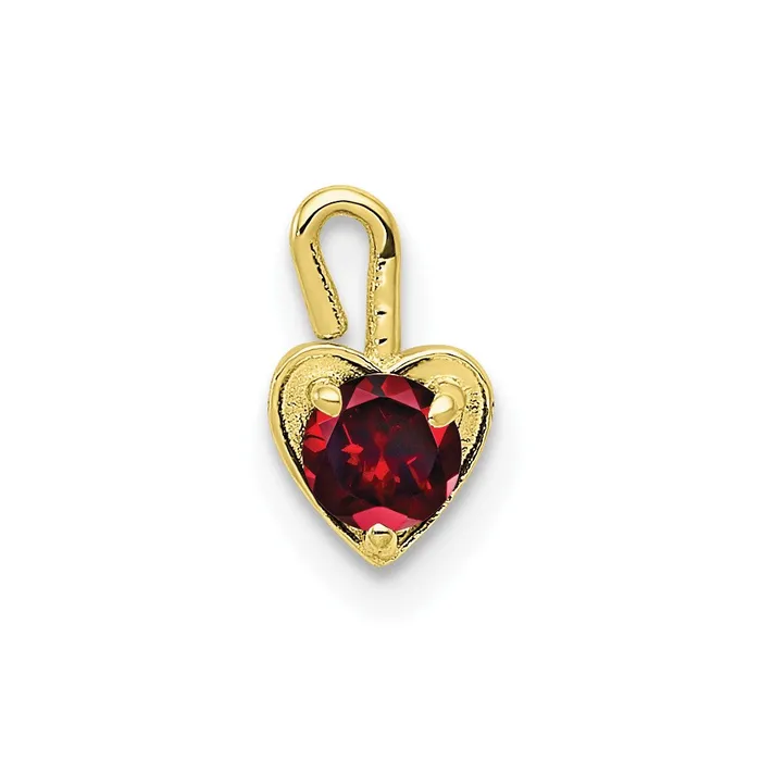 Charm Necklaces TreasureFineJewelers 10ky January Synthetic Birthstone Heart Charm