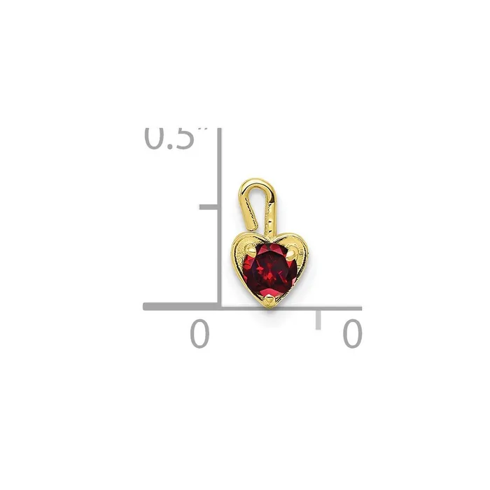 Charm Necklaces TreasureFineJewelers 10ky January Synthetic Birthstone Heart Charm