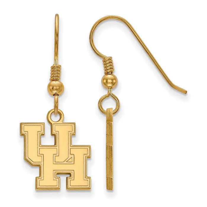 Earrings TreasureFineJewelers Sterling Silver Goldplated University of Houston UH Small Dangle Wire Earrings