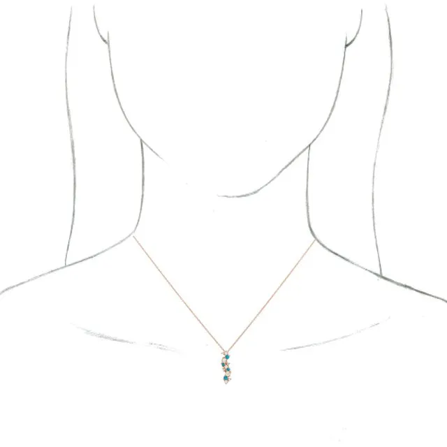Necklaces 14K Rose Gold Natural Ethiopian Opal Turquoise 03 CTW Natural Diamond 1618 Necklace TreasureFineJewelers