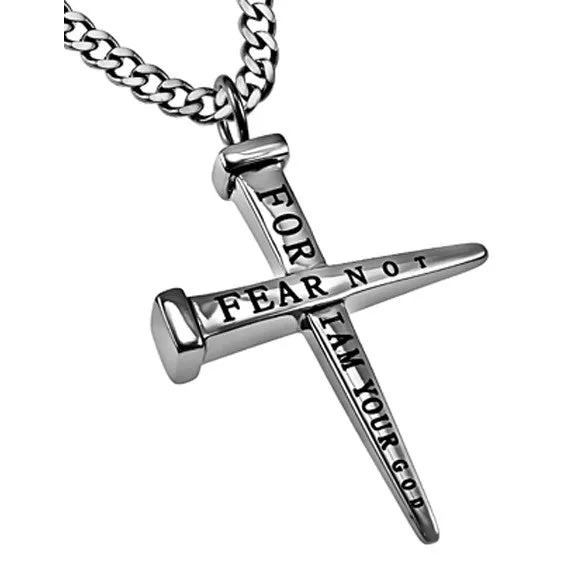 Necklaces Nail Cross Necklace Bible Verse Isaiah 4110 Fear Not Jewelry Stainless Steel Curb Chain North Arrow Shop Necklaces Nail Cross Necklace Bible Verse Isaiah 4110 Fear Not Jewelry Stainless Steel Curb Chain North Arrow Shop