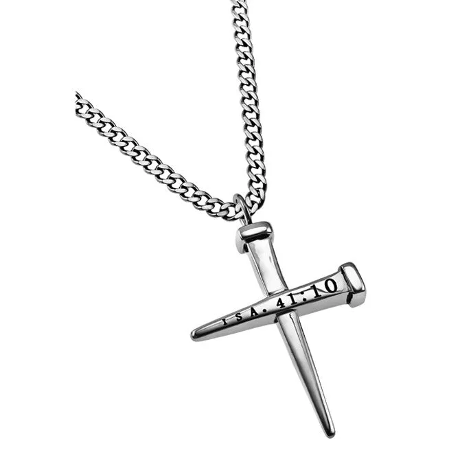 Necklaces Nail Cross Necklace Bible Verse Isaiah 4110 Fear Not Jewelry Stainless Steel Curb Chain North Arrow Shop Necklaces Nail Cross Necklace Bible Verse Isaiah 4110 Fear Not Jewelry Stainless Steel Curb Chain North Arrow Shop