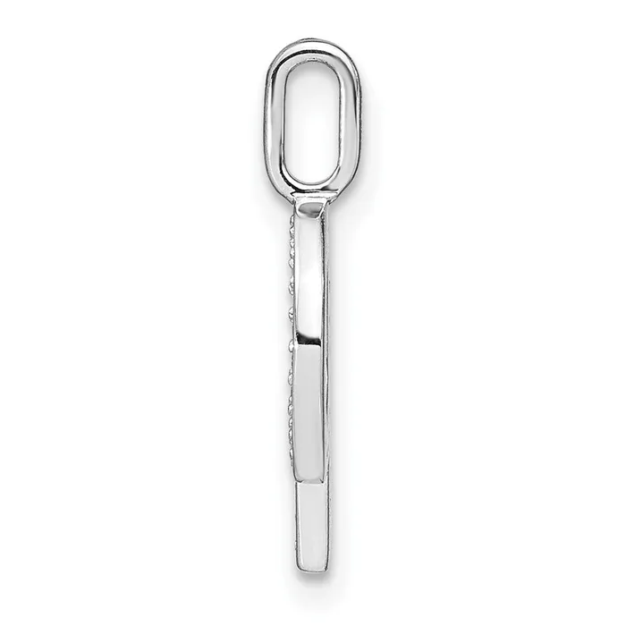 Necklaces TreasureFineJewelers 14K White Gold Diamond Lower Case Letter Q Initial Pendant