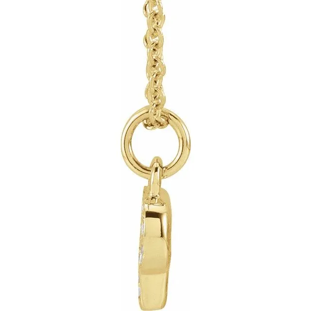 Necklaces TreasureFineJewelers 14K Yellow Gold 04 CTW Natural Diamond Petite Initial P 1618 Necklace