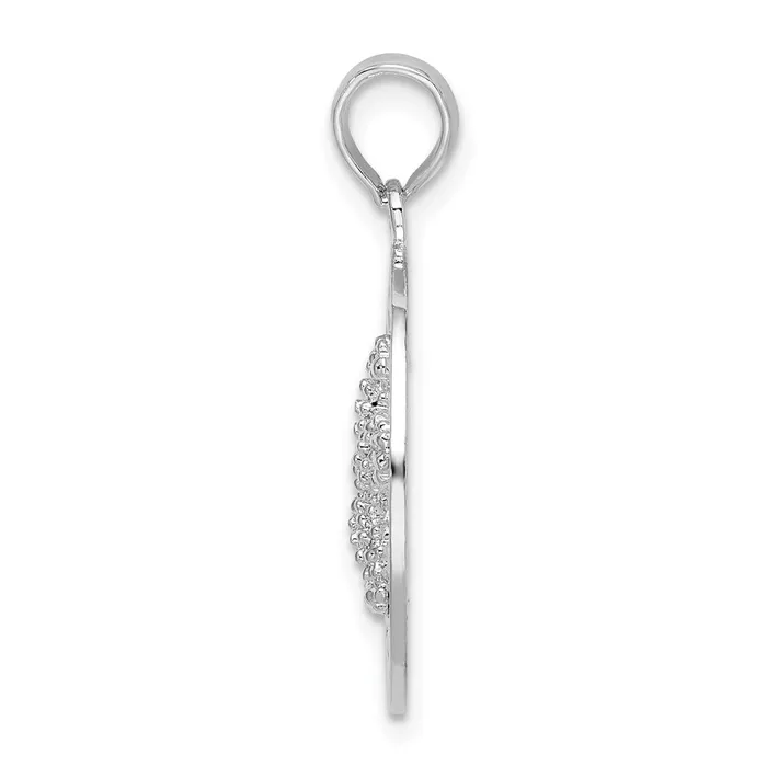 Necklaces TreasureFineJewelers Sterling Silver Polished Port Aransas Circle wStarfish Pendant