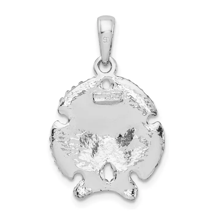 Necklaces TreasureFineJewelers Sterling Silver PolishedTextured Sand Dollar Pendant