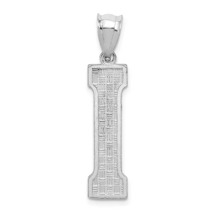 Necklaces TreasureFineJewelers Sterling Silver Rhodiumplated Letter I Initial Pendant