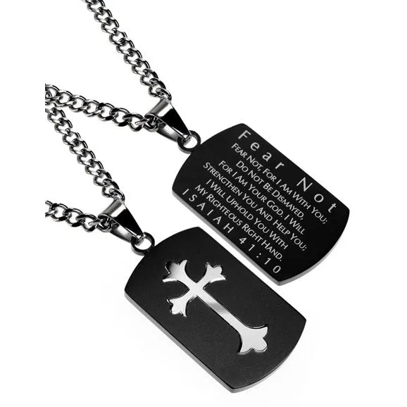 North Arrow Shop Necklaces Fear Not Necklace Black Shield Cross Isaiah 41 Christian Qualities Stainless Steel Curb Chain North Arrow Shop Necklaces Fear Not Necklace Black Shield Cross Isaiah 41 Christian Qualities Stainless Steel Curb Chain