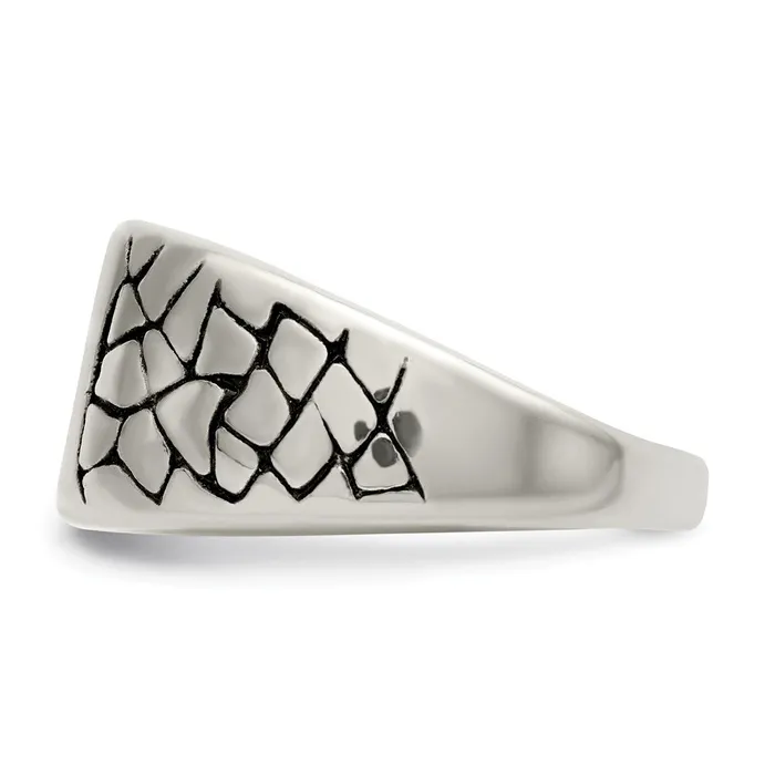 Rings Stainless Steel Antiqued Polished Yellow IPplated wCrystal Cross Ring TreasureFineJewelers