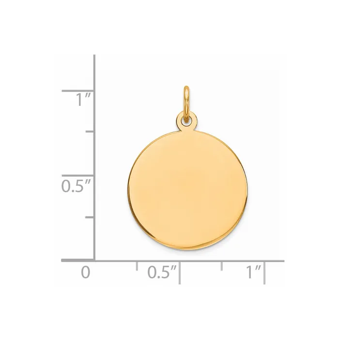 Rings Sterling Silver GP Engraveable Round Polished Disc Charm TreasureFineJewelers