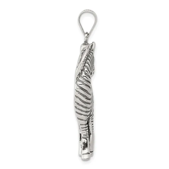 Sterling Silver Antiqued Zebra Pendant TreasureFineJewelers Necklaces