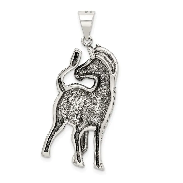 Sterling Silver Antiqued Zebra Pendant TreasureFineJewelers Necklaces