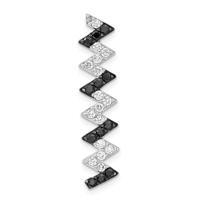 Sterling Silver Black White CZ Chain Slide TreasureFineJewelers Rings