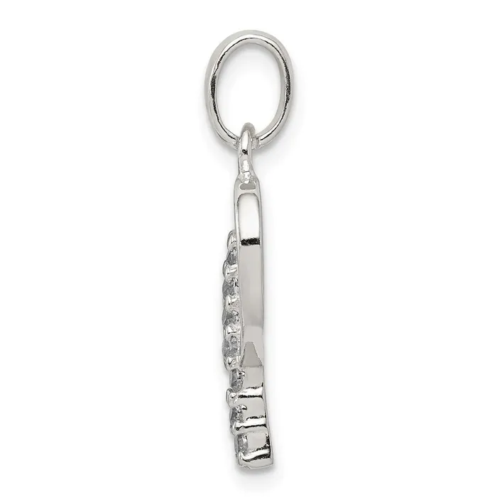 Sterling Silver CZ Letter P Initial Pendant TreasureFineJewelers Necklaces