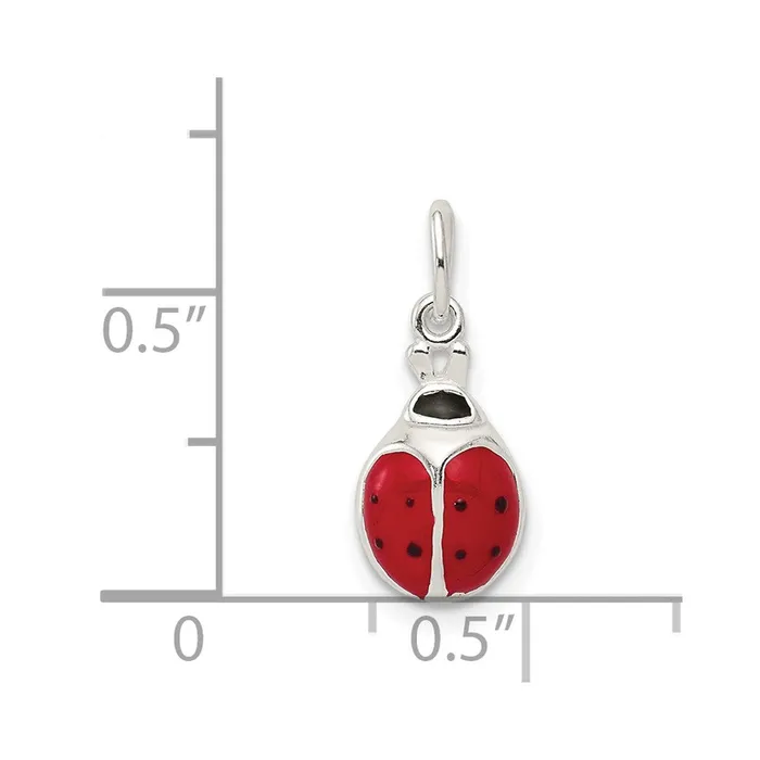 Sterling Silver Enameled Lady Bug Charm TreasureFineJewelers Rings