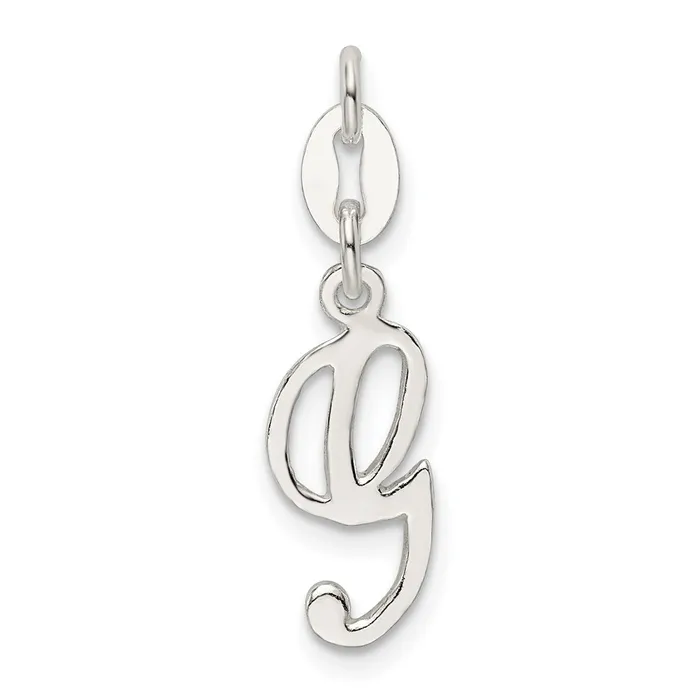 Sterling Silver Letter G Initial Charm TreasureFineJewelers Necklaces