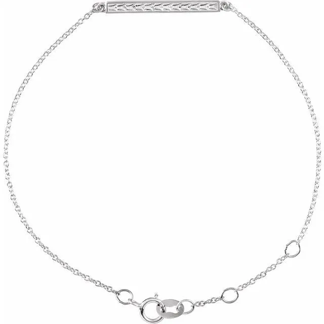 Sterling Silver Patterned Bar Bracelet TreasureFineJewelers Bracelets