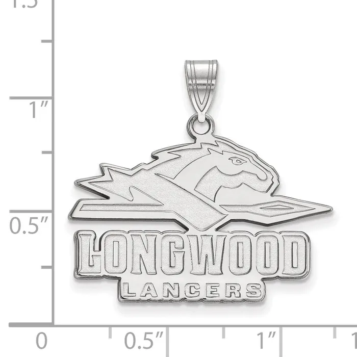 Sterling Silver Rhodiumplated Longwood University Lancers Large Pendant TreasureFineJewelers Necklaces