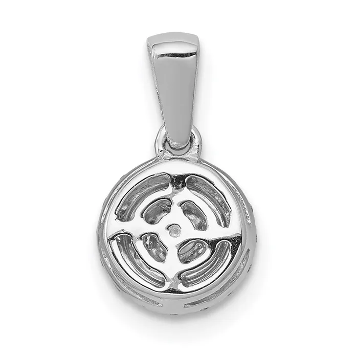 TreasureFineJewelers 14k White Gold 14ct Diamond Round Halo Cluster Pendant Necklaces