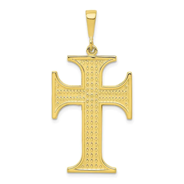 TreasureFineJewelers Charm Necklaces 10k Cross Charm